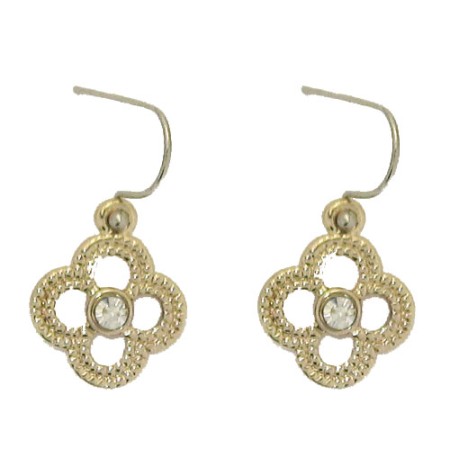 Yellow Gold Earring accented in Crystal