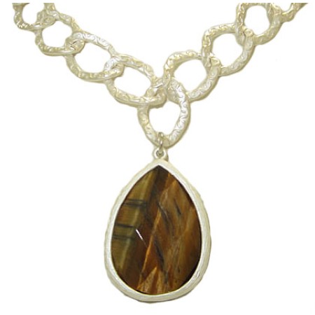 Genuine Natural Tiger Eye Gemstone Necklace