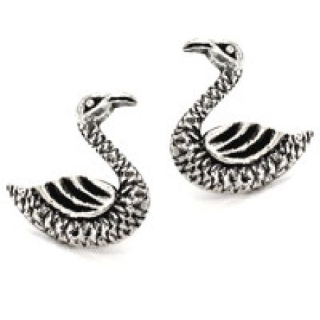 925 Sterling Silver Swan Earrings