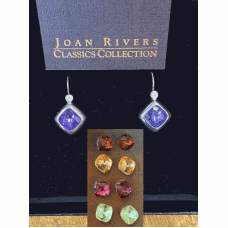 Joan Rivers Earring set 5 pair white gold multi colored crystal boxed euro NWT