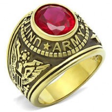 US Army Ring with ruby