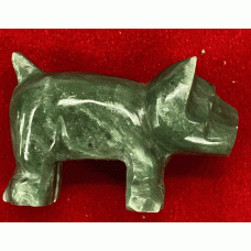 Hand Craved Jade Puppy Dog Statues Figurine Green Asian Chinese Vintage NWT