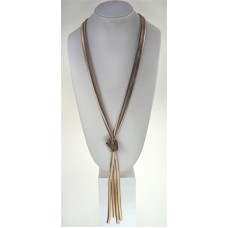 Express lariat style tassel necklace snake chain yellow gold plate long NWT