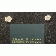 Joan Rivers Earring yellow gold flower clear crystal boxed round pierced NWT