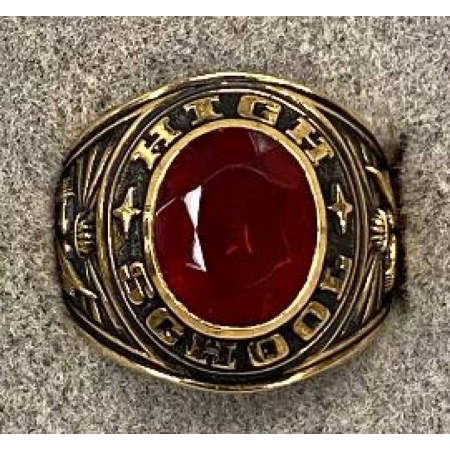 High School Ring Red and Yellow Gold 1980 size 5, 6 or 8 NWT