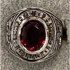 High School Ring Red and Silver size 7 or 8 NWT 
