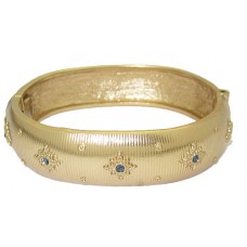 Yellow Gold Hinged Bangle Bracelet 