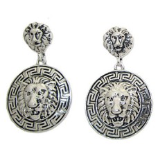 Rhodium plate Earring low price with the famous lion