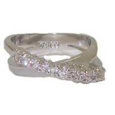 Criss Cross CZ Designer Ring best selling white gold