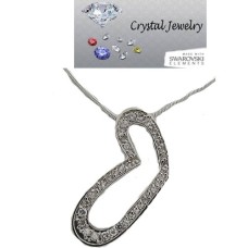 Austrian Crystal Heart Pendant White Gold