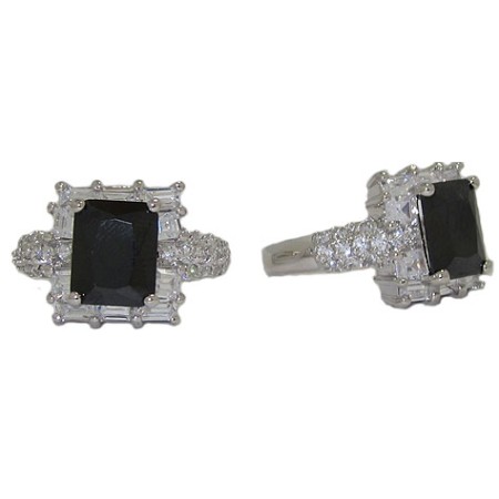 Emerald Cut Cz Celebrity's Jet Black