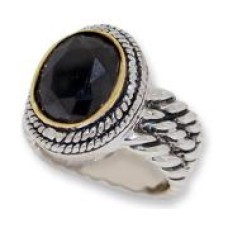 Double Cable Wholesale Ring Austrian Crystal Jet Black