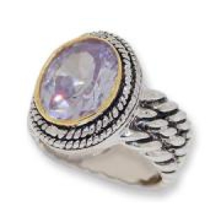 Double Cable Wholesale Ring Austrian Crystal Lavender
