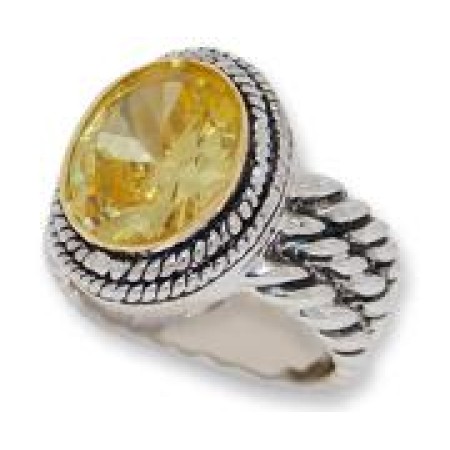 Double Cable Wholesale Ring Citrine Austrian Crystal