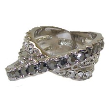 Pass Over Eternity Band Jet Black Clear White Ring