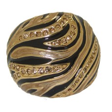 Animal Print Black And Brown Gold Ring