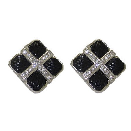 Cable Style Earring in Swarovski Austrain Crystal