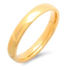Unisex Stainless Steel Wedding Band Ring 18 KT Gold Plate