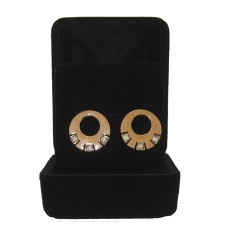 Stainless Steel wholesale jewelry Earring with Cz Accent Rose Gold Boxed