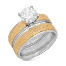 Wholesale 18 KT Gold Plated Glitter Stackable Engagement Ring