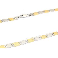 Two-Tone Steel Necklace 18 karat gold accent 
