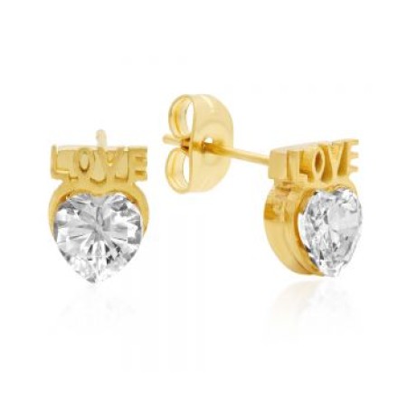 18kt Gold Plated Stainless Steel Stud Earrings 