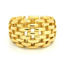 Gold Plated Knit Ring in 18 Karat Gold Plate