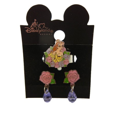 Authentic Disney Belle Earring and Ring Set 