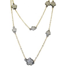 MX Signature Collection Necklace in yellow gold And gun metal in Cz