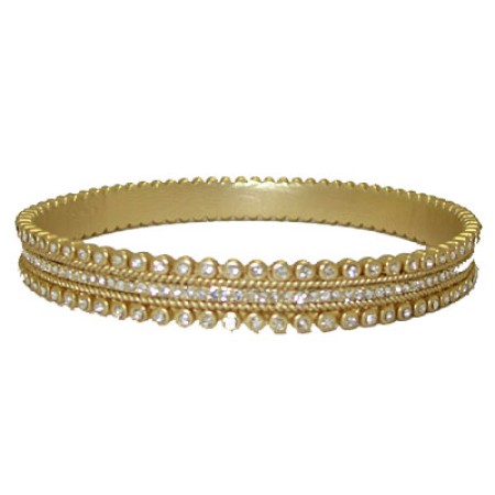 Gold MX Signature Bangle Bracelet set w Czs