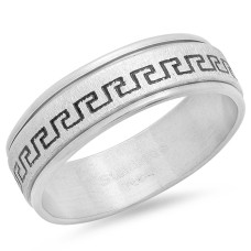 Stainless Steel Greek Key Ring Wholesale