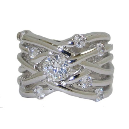 Highend Designer Ring White Gold