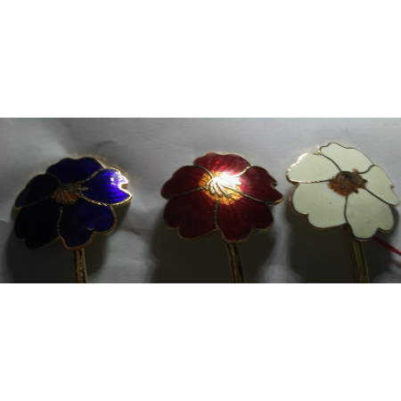Vintage Cloisonne Bookmark Multi Color Flower NWT 