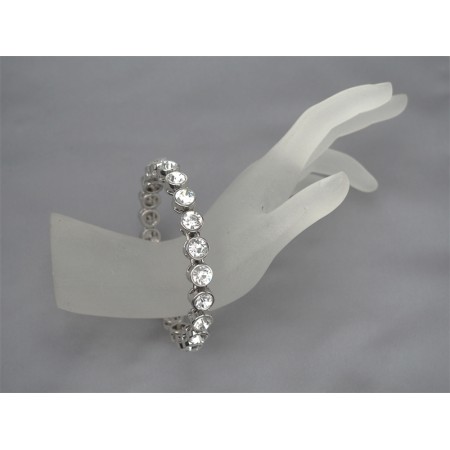 Genuine Chico's Bracelet set in Silver with Clear White Stones