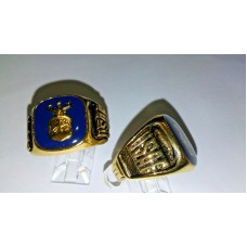 Air Force Ring in Dark Blue Enamel set in Heavy 18 kt