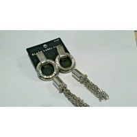 Chico’s Black Label Clip Tassel Silver plated Earrings