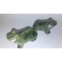 hand craved jade frog figurine green asian statues china gift boxed