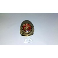 Marine Ring with Blue Enamel and Gold Military insignia 