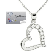 White Gold Open heart necklace 