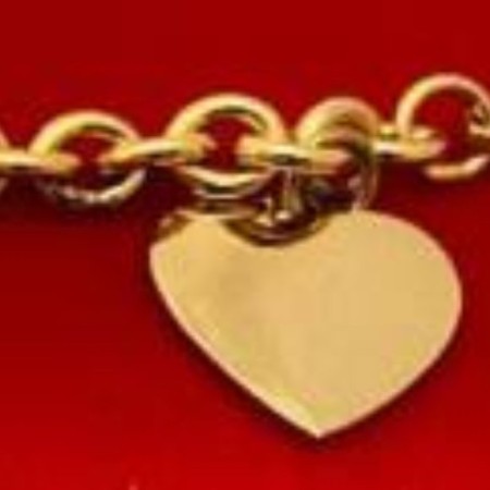 925 Sterling Silver Vermeil Heart charm bracelet