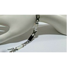 Black Onyx, Marcasite and Mother of Pearl bracelet
