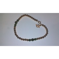 Gold Filled Beads and Genuine Green Jade Bracelet