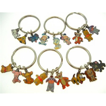 Disney Characters Authentic Disney Characters Key Rings, as shown,keychain, key chain  4 pc