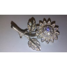 Sun Flower in 925 Sterling Silver Brooch