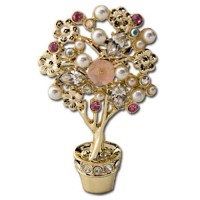 Flower Tree Pin in its own container is Austrian Crystals and Pearls