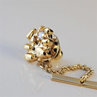 Mens Nugget and CZ Tie Tack