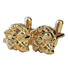 Mens Heavy Gold Plate Cuff Links nugget style