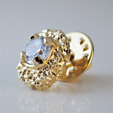 Mens Nugget and CZ Tie Tack