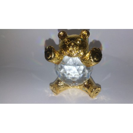 Teddy Bear figurine is an exquisite Crystal Zoo handmade Bohemian lead crystal