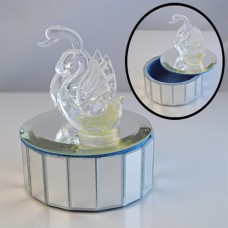 Swan Trinket Box Glass mirror 